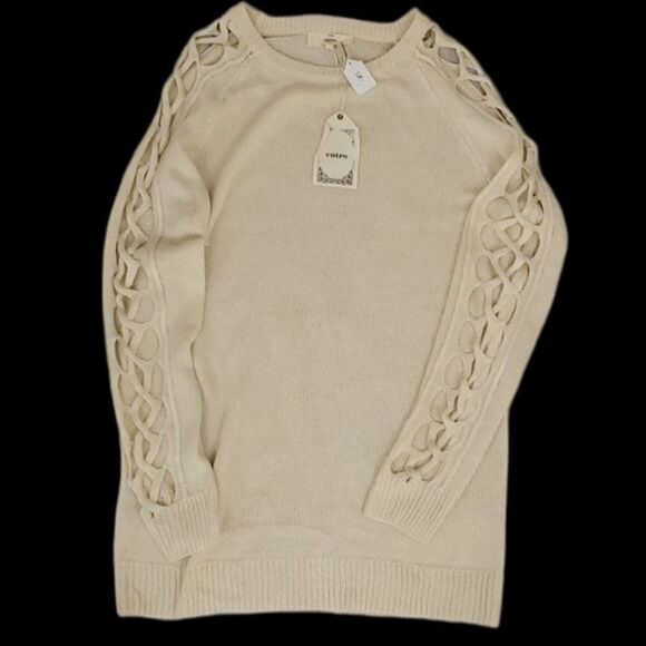 Entro, Cream Cut Out L/S Sweater, NWT-M - Picture 1 of 7